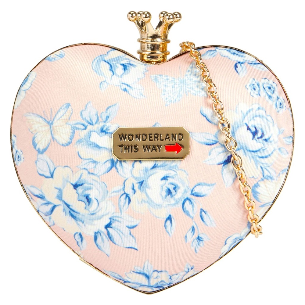 2016 Call It Spring Disney "Alice Through The Looking Glass" Heart Shape Clutch